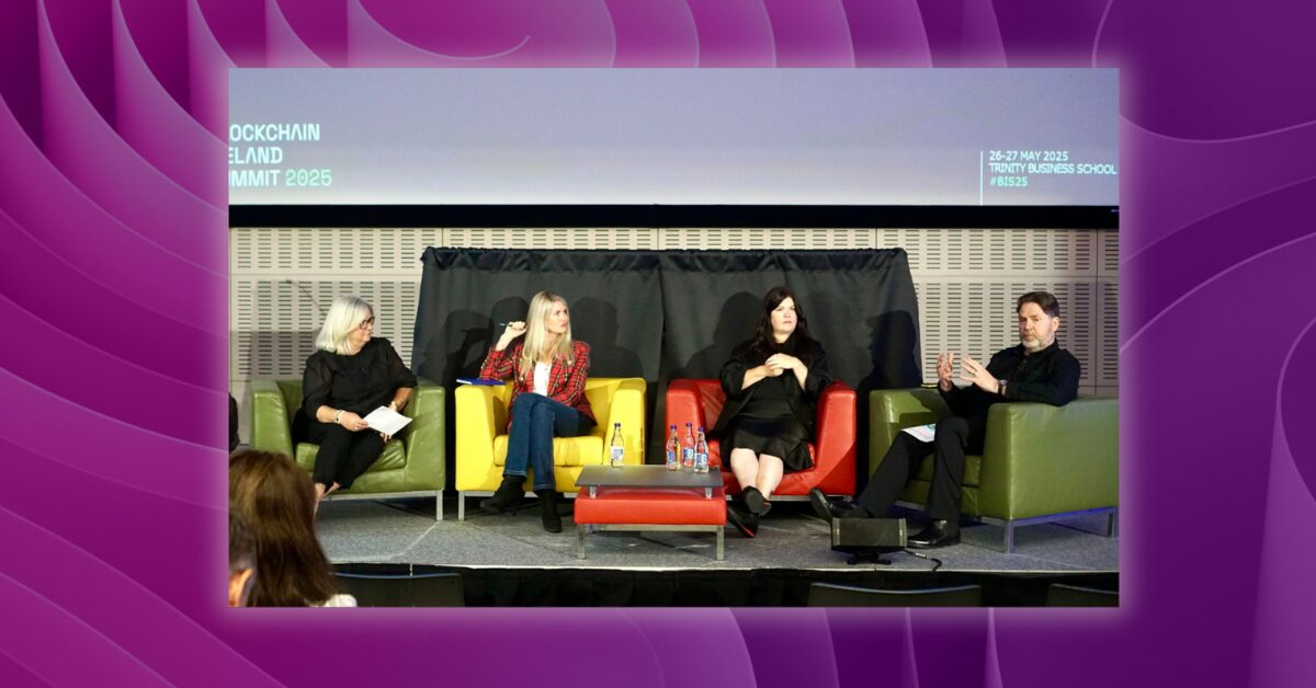 Carmel Somers at Blockchain Ireland Summit panel